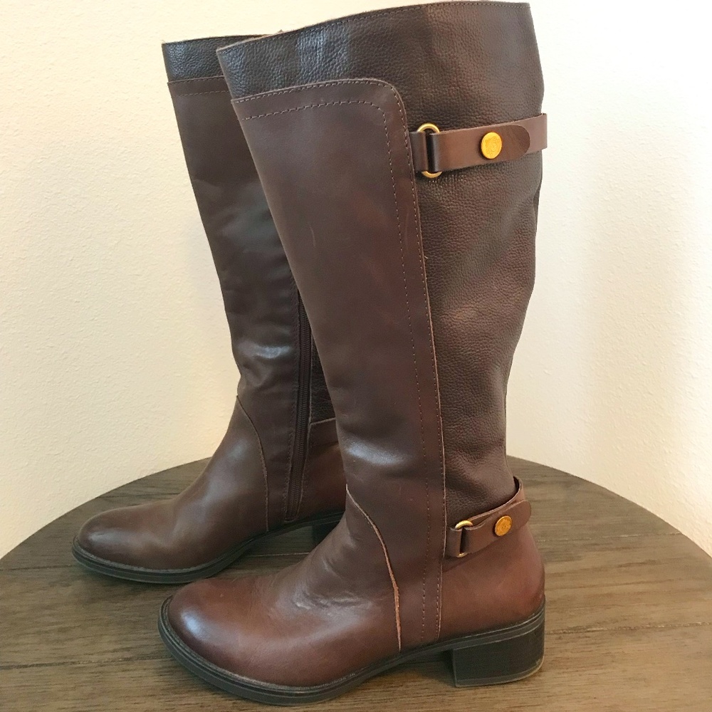 Franco Sarto L-Crash - Leather Riding Boots -  Size 8M Wide Calf